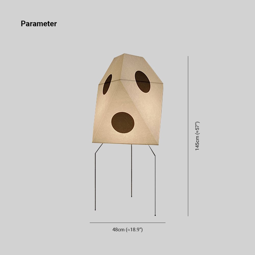 Renée Modern Funky Floor Lamp, Artificial Paper/Metal - Lumpaz