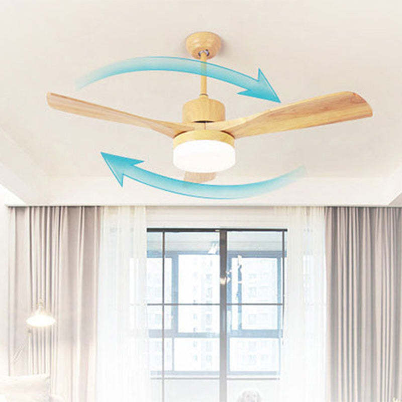 Ozawa 3-Blade Ceiling Fan with Light, Wooden, 2 Color, 43'' - Lumpaz