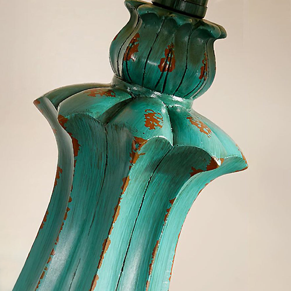 Eryn Floor Lamp Table Vintage, Metal/Resin, Green, Living Room - Lumpaz