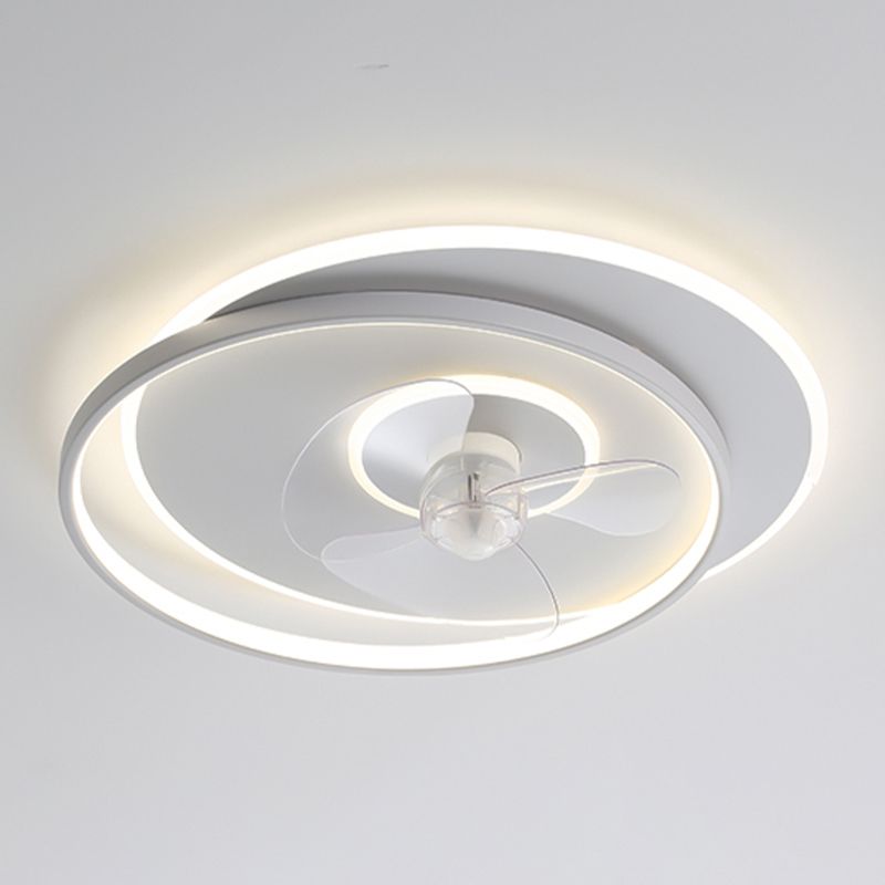 Edge White Ceiling Fan with Light, 8 Style, L 16"/18" - Lumpaz