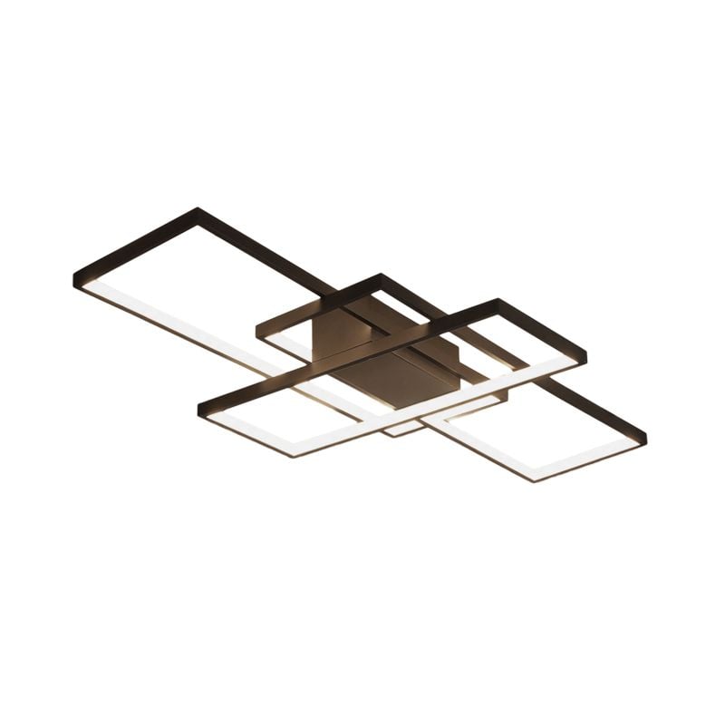 Bouvet Modern Metal Multi Rectangular Flush Mount Ceiling Light, Black/White - Lumpaz