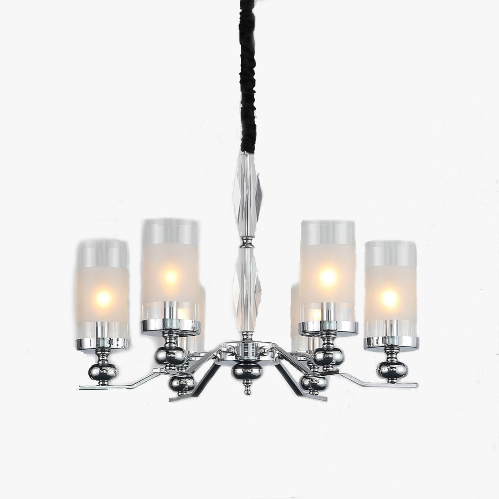 Alessio Retro Silver Metal/Glass Chandelier/Wall Lamp, Living Room - Lumpaz