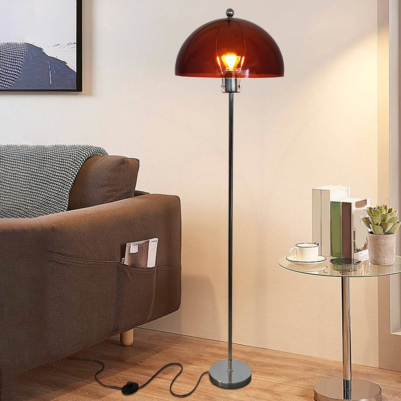 Levy Floor Lamp Round Tree Retro, Glass LED, Transparent, Living Room - Lumpaz