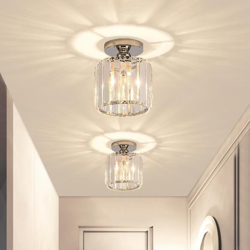 Herbert Modern Metal/Crystal Flush Mount Ceiling Light, 3 Colors - Lumpaz