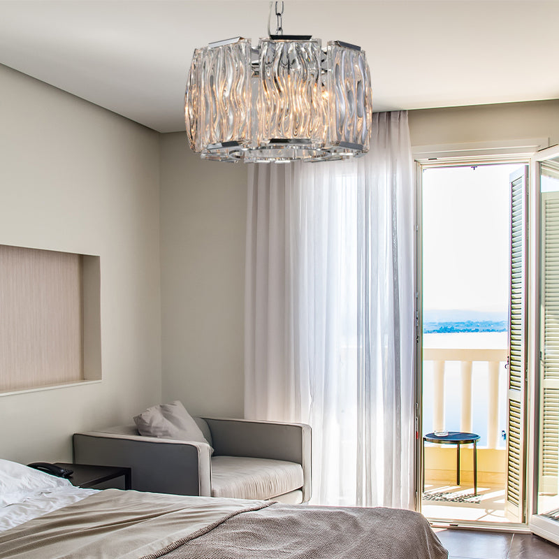 Marilyn Modern Crystal Chandelier, Clear/Champagne - Lumpaz