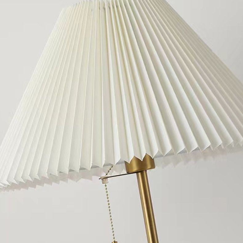 Ozawa Modern Pleated Metal Fabric Floor Lamp - Lumpaz