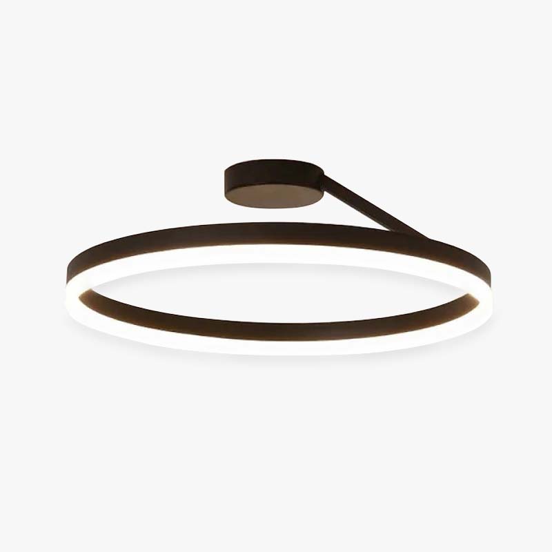 Arisha Modern Circle Flush Mount Ceiling Light Black White Bedroom - Lumpaz