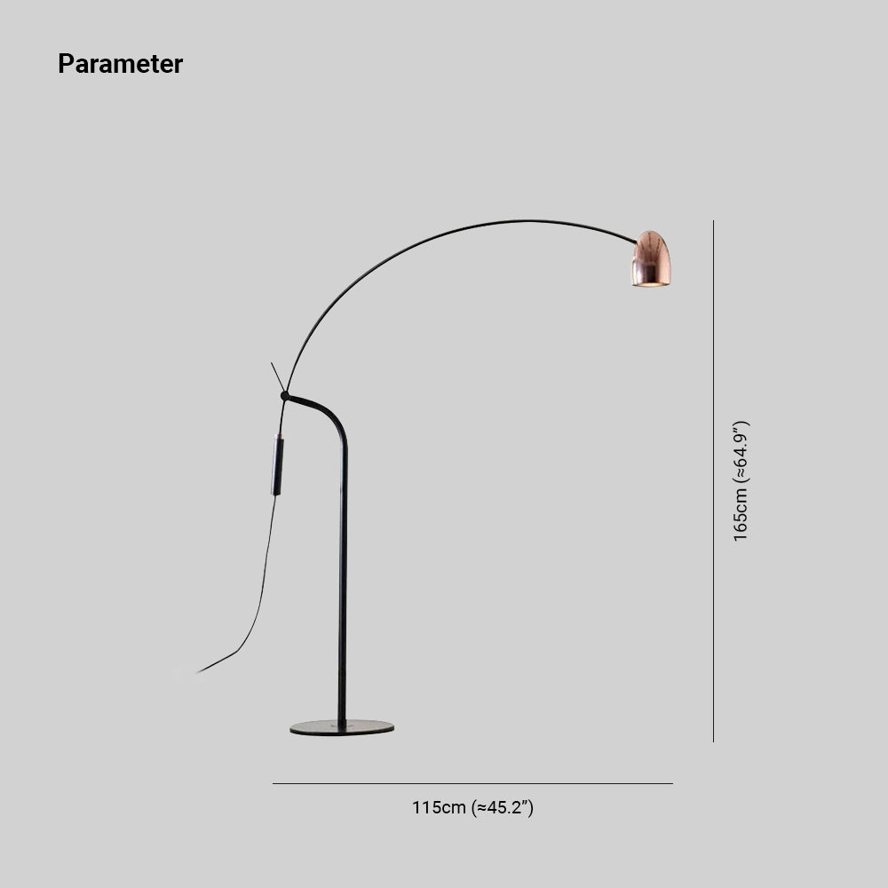 Cooley Artistic Minimalist Arc Floor Lamp, Rose Gold - Lumpaz