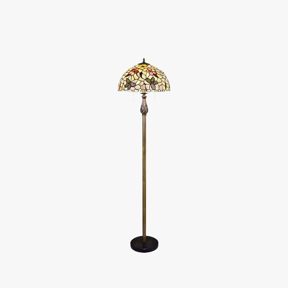 Alessio Vintage Butterfly Flower Metal Floor Lamp, Colorful - Lumpaz
