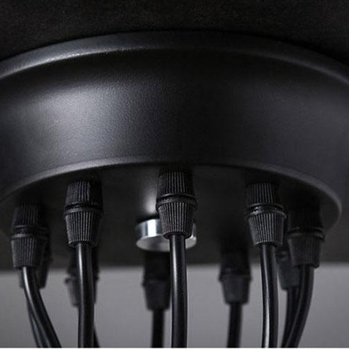 Alessio Retro Country LED Spider Chandelier, Black/White - Lumpaz