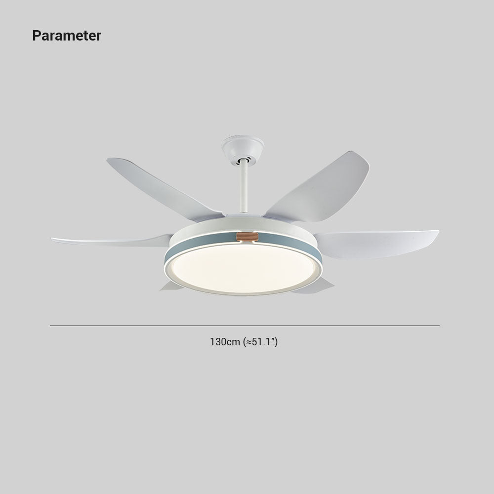 Haydn Modern 6-Blade DC Ceiling Fan with Light, White, 51'' - Lumpaz