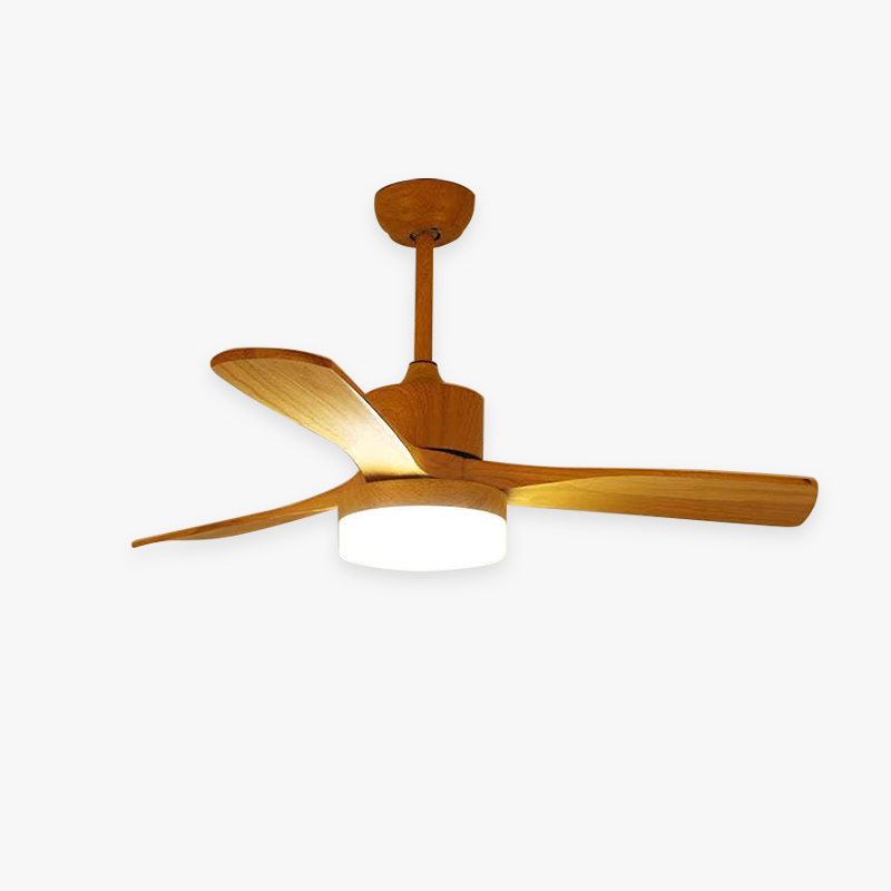 Ozawa 3-Blade Ceiling Fan with Light, Wooden, 2 Color, 43'' - Lumpaz