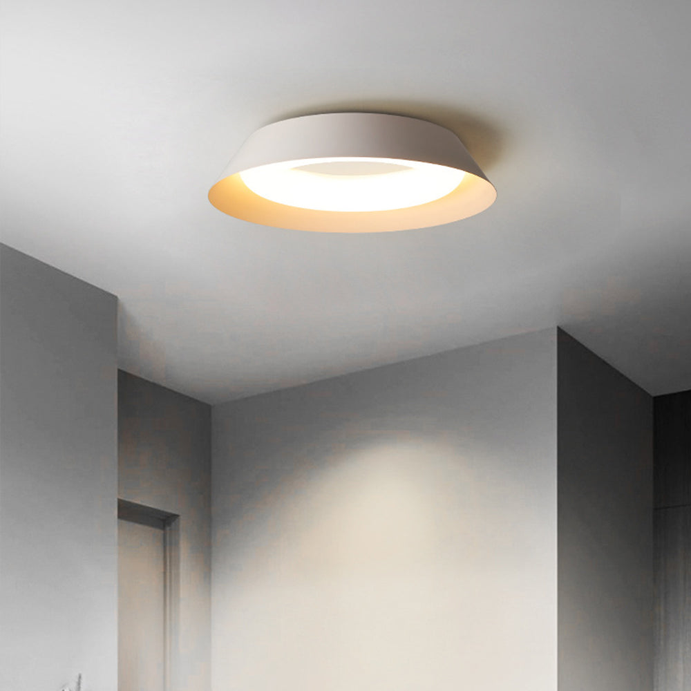 Quinn Nordic Bowl Metal/Acrylic Flush Mount Ceiling Light, White - Lumpaz