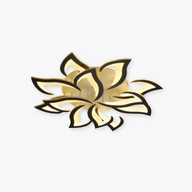 Hana Elegant Flower Flush Mount Ceiling Light, White/Black - Lumpaz