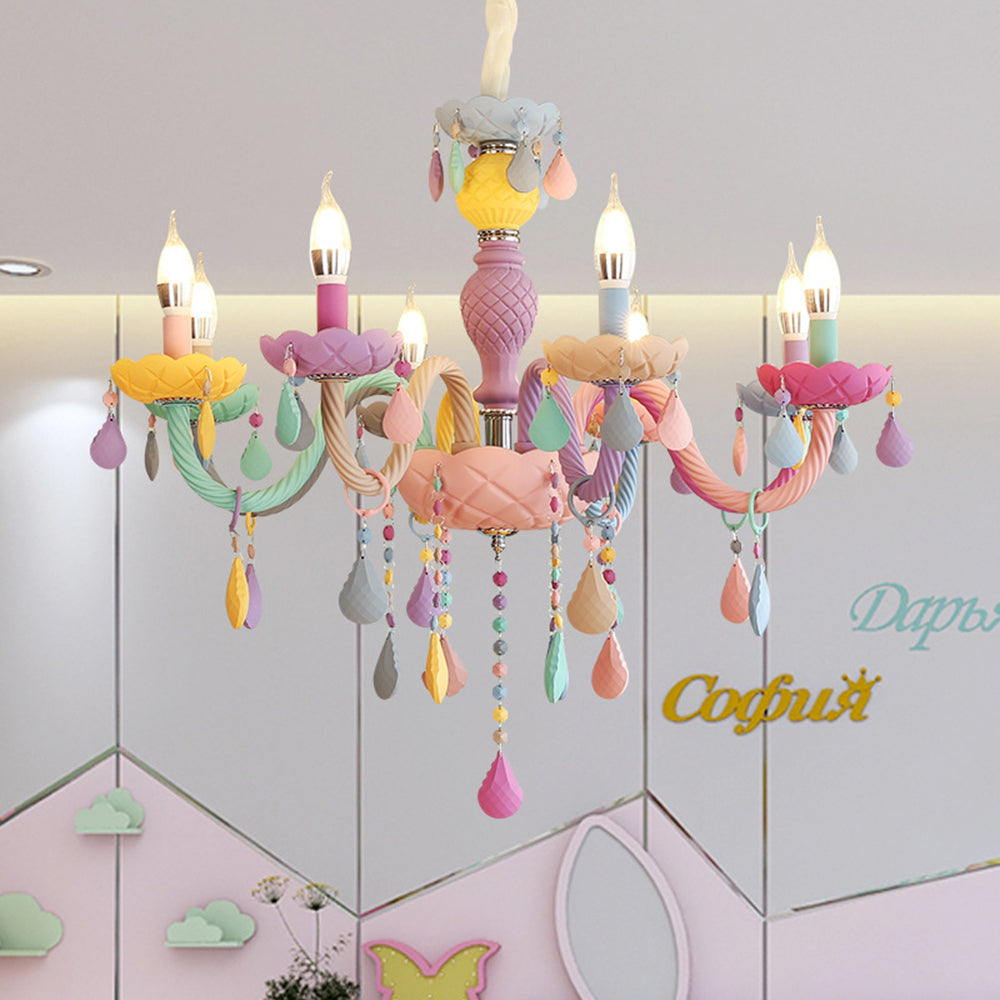 Morandi Modern Metal Colorful Chandelier for Children's Room, Living Room - Lumpaz