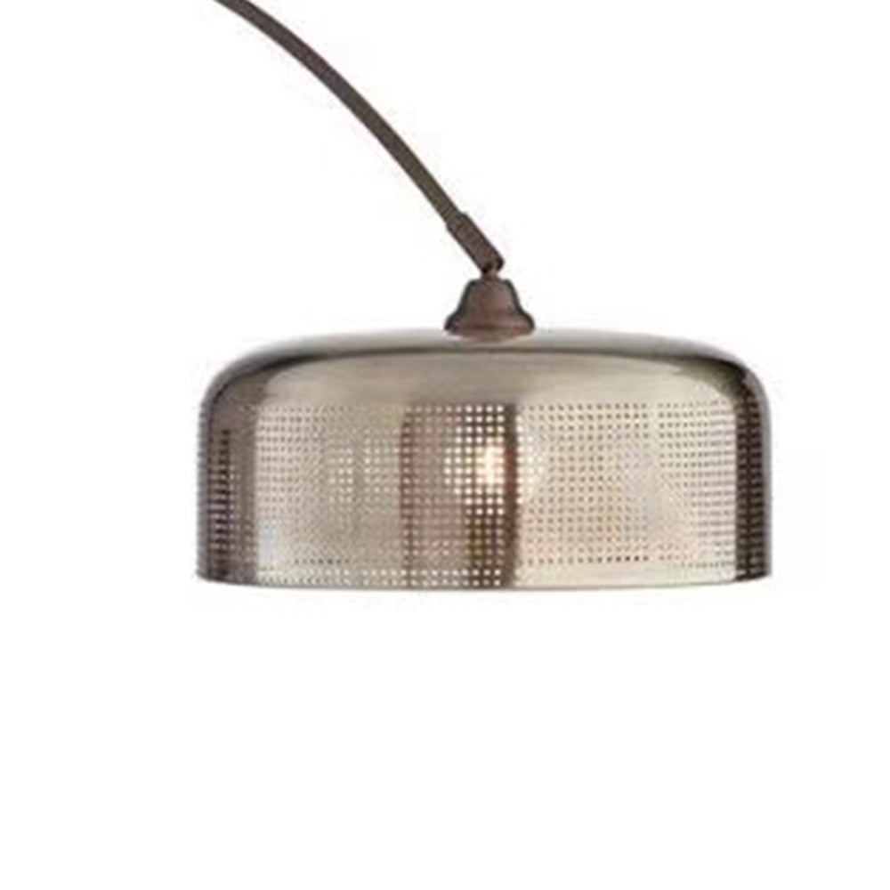 Hailie Retro Brown Curved Floor Lamp, Metal - Lumpaz