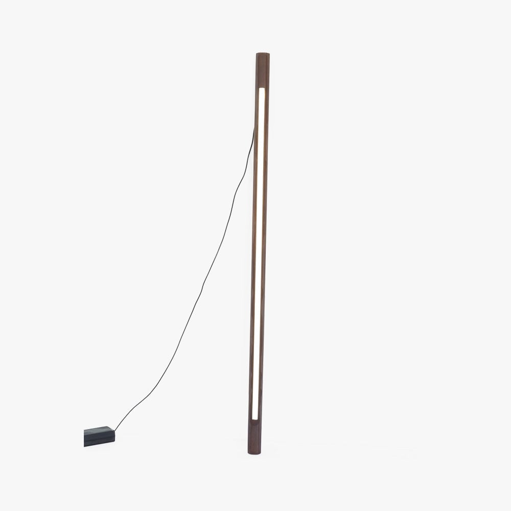 Ozawa Minimalist Linear Floor Lamp, Wood/Acrylic, Living Room - Lumpaz