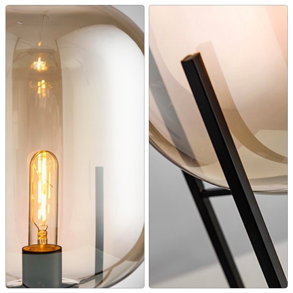 Salgado Modern Globe Glass/Metal Floor Lamp, Living Room - Lumpaz