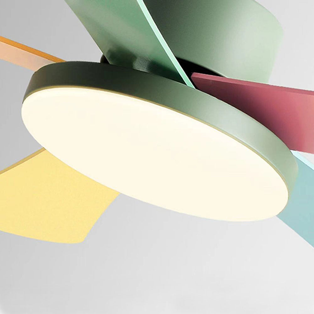 Morandi 5-Blade DC Colorful Ceiling Fan with Light, Summer, 41'' - Lumpaz