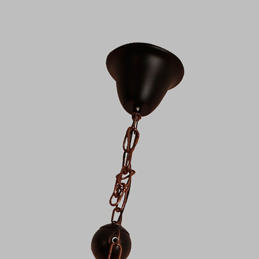 Austin Retro 14 Lantern Wood/Metal Chandelier Living Room/Bedroom - Lumpaz