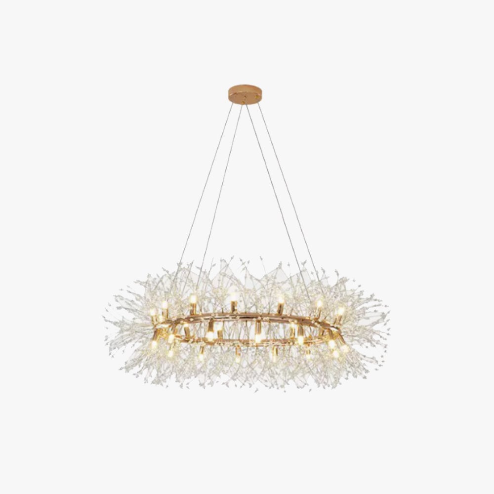 Lili Modern Dandelion LED Pendant Light Gold Metal/Crystal Bedroom/Living Room - Lumpaz