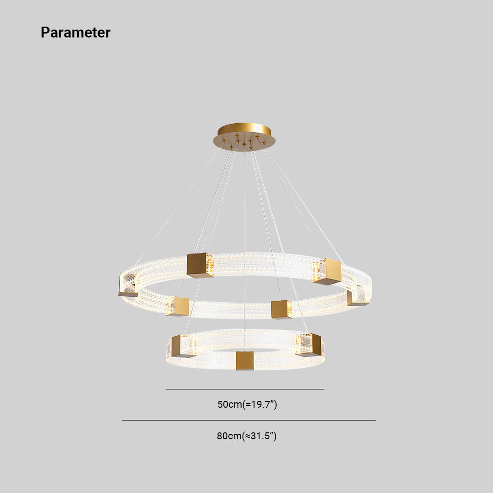 Evette Modern Round/Oval Acrylic/Metal Pendant Light, Gold - Lumpaz