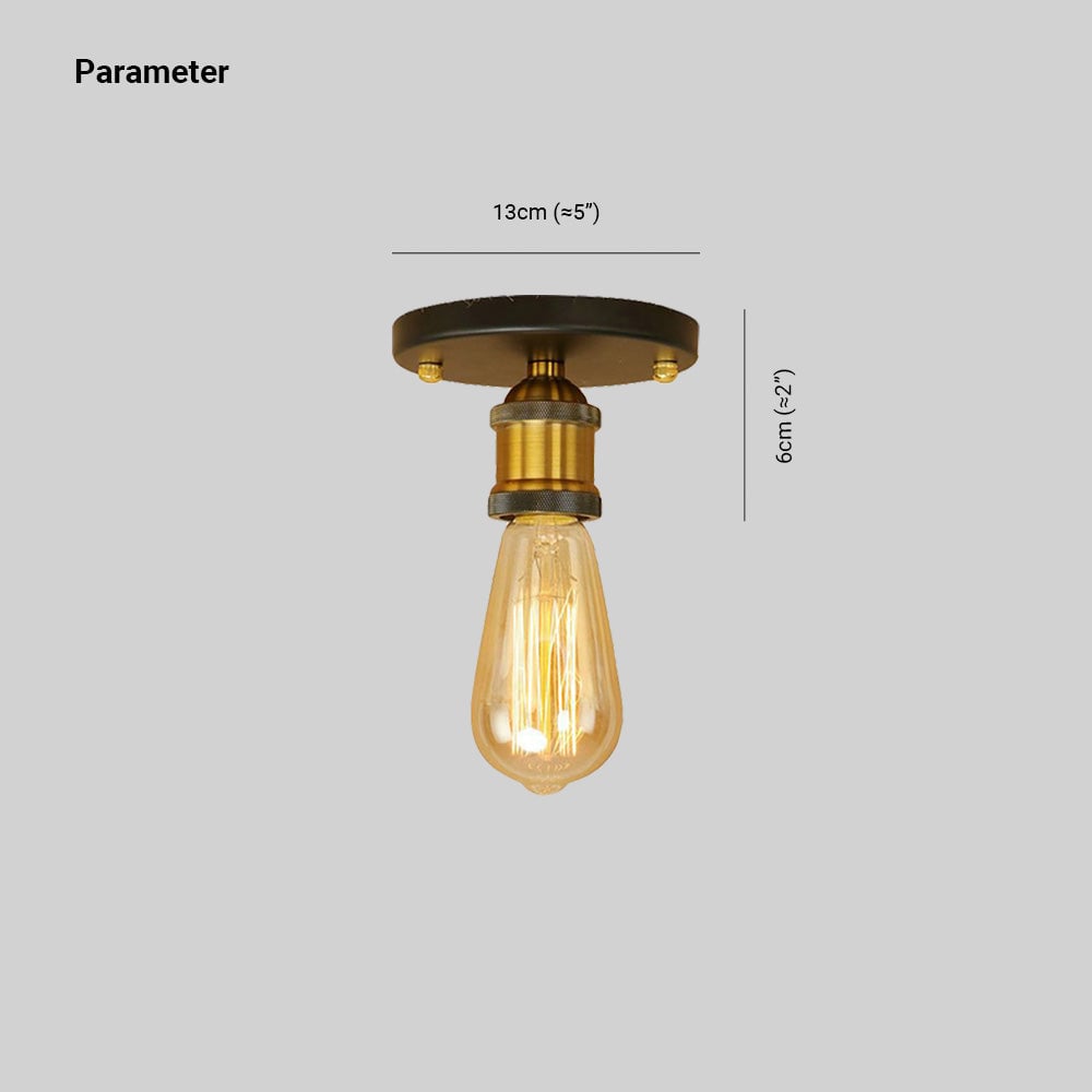 Alessio Retro Vintage Bulb Semi-Flush Mount Ceiling Light - Lumpaz
