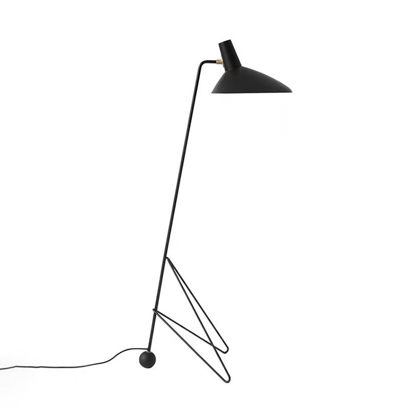 Salgado Modern Minimalist Geometric Tripod Metal Floor Lamp, Black - Lumpaz