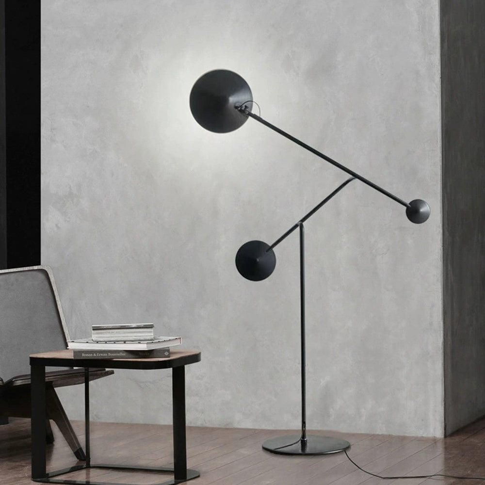 Avi Post Modern Metal Floor Lamp, Black - Lumpaz