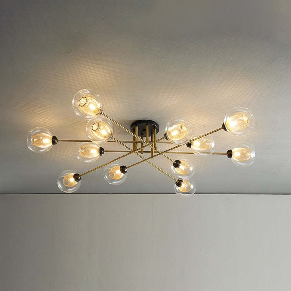 Valentina Industrial Glass Globe Chandelier LED, 6 Style - Lumpaz