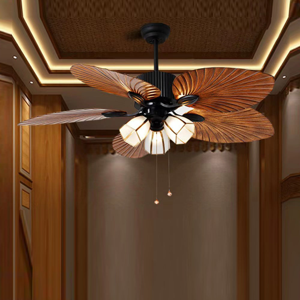 Bella 5-Blade Rustic DC Ceiling Fan with Light, Summer, 52'' - Lumpaz
