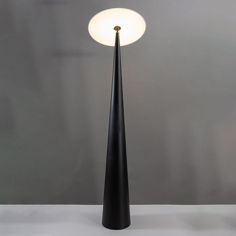 Salgado Modern Saucer Shaped Metal Floor Lamp, Black - Lumpaz