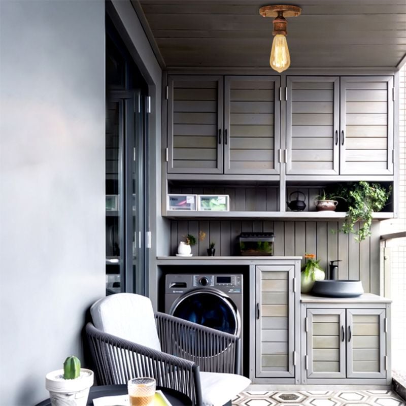 Alessio Retro Vintage Bulb Semi-Flush Mount Ceiling Light - Lumpaz