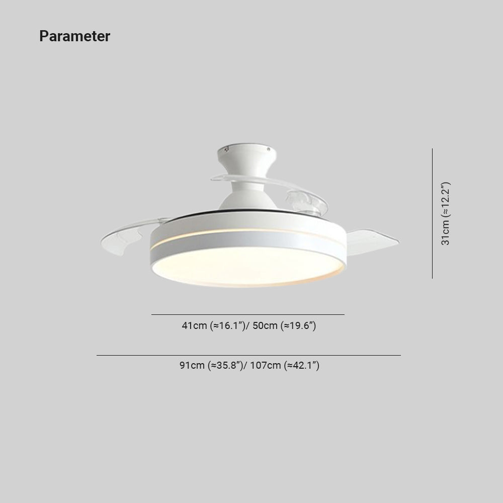 Morandi Ceiling Fan with Light, 4 Color, DIA 35.8"/42.1" - Lumpaz