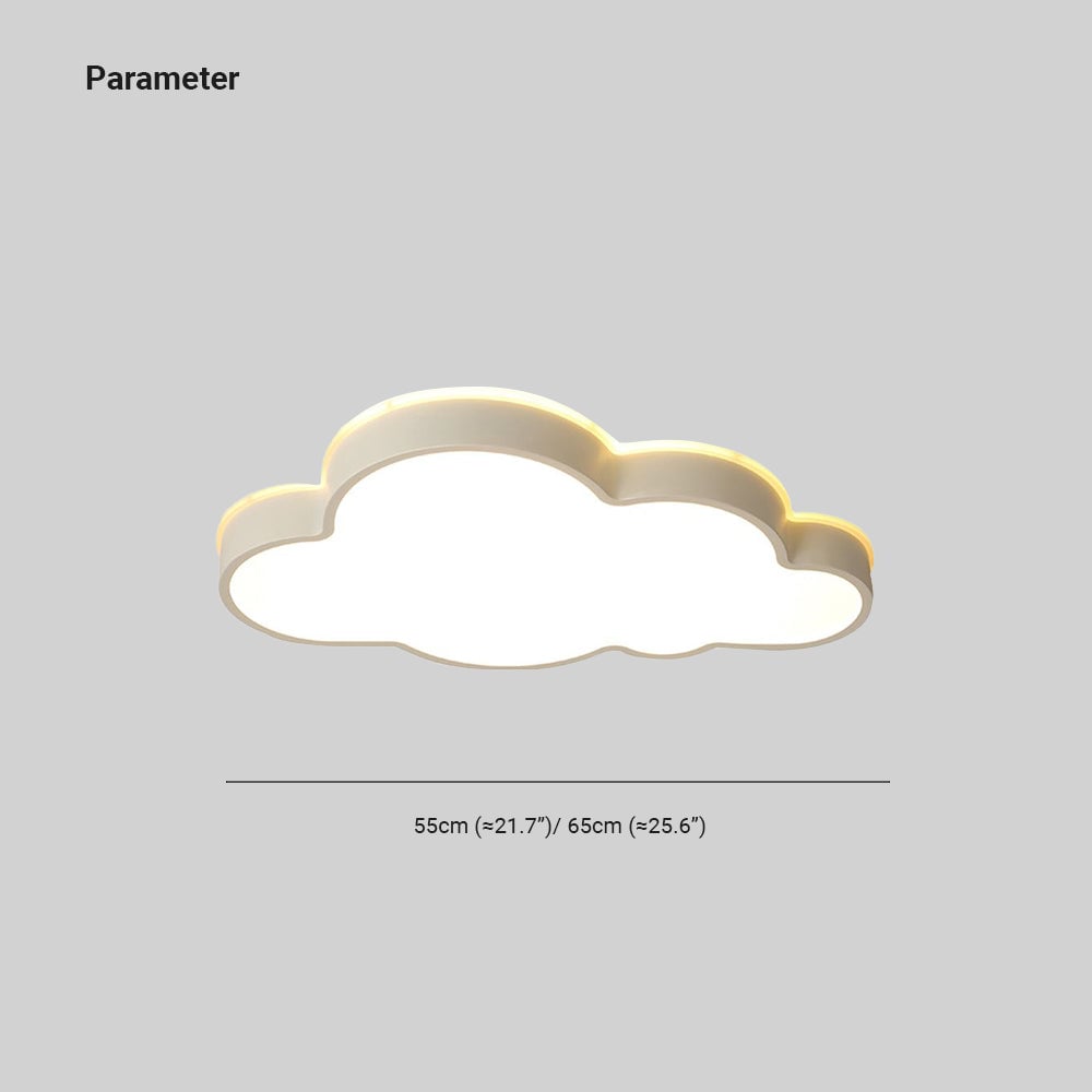 Minori Modern Flush Mount Cloud Ceiling Light, White, Metal - Lumpaz