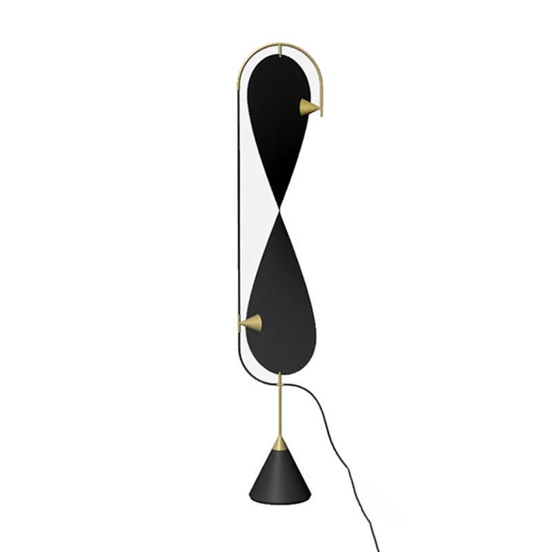 Salgado Modern Minimalist Geometric Metal Floor Lamp, Black - Lumpaz