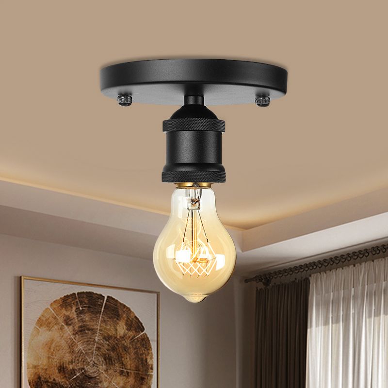 Alessio Retro Vintage Bulb Semi-Flush Mount Ceiling Light - Lumpaz