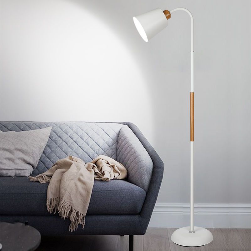 Eryn Floor Lamp Double Head Modern, Metal,Black/White, Bedroom - Lumpaz