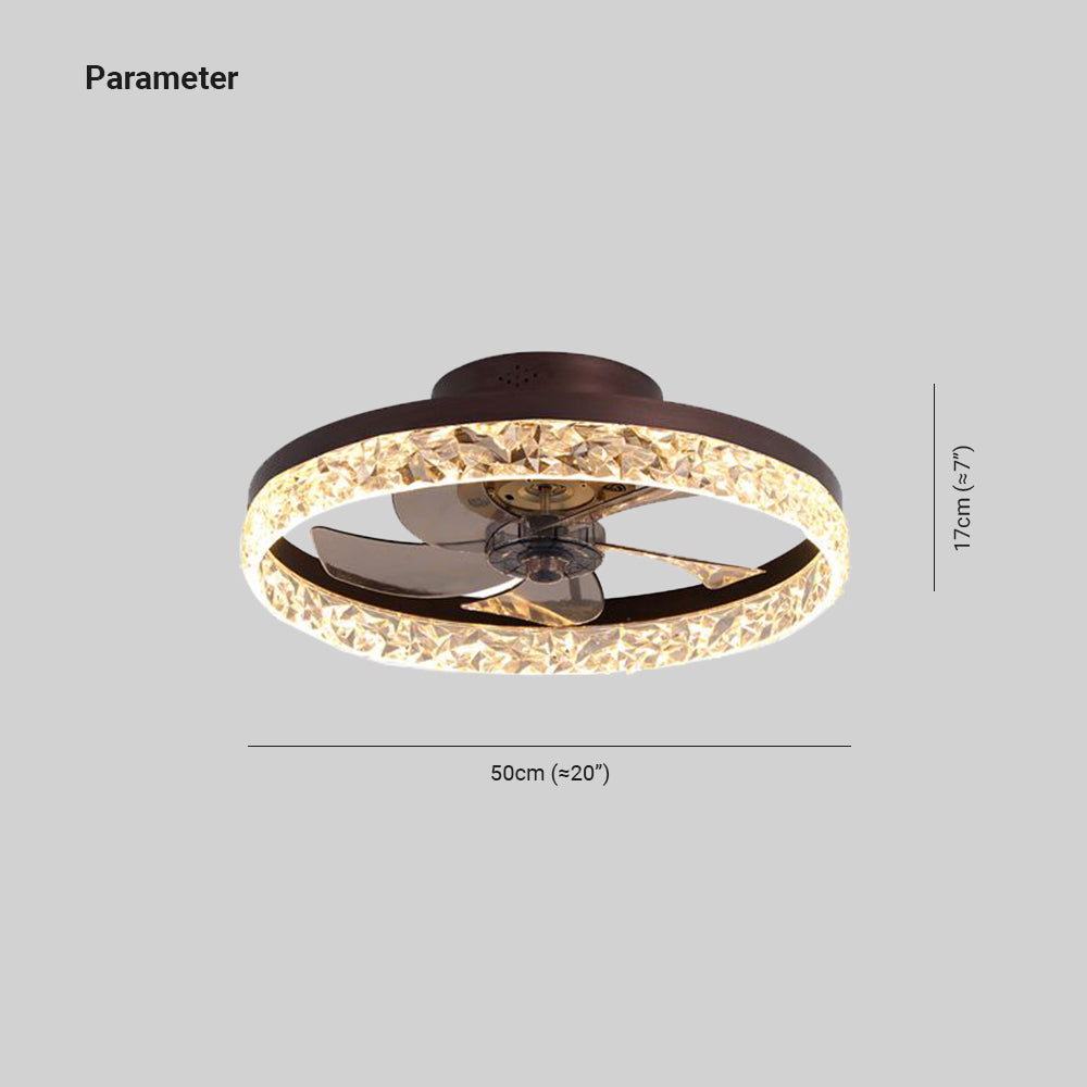 Kirsten 1-Light Ceiling Fan with Light, 4 Color, 19.5" - Lumpaz