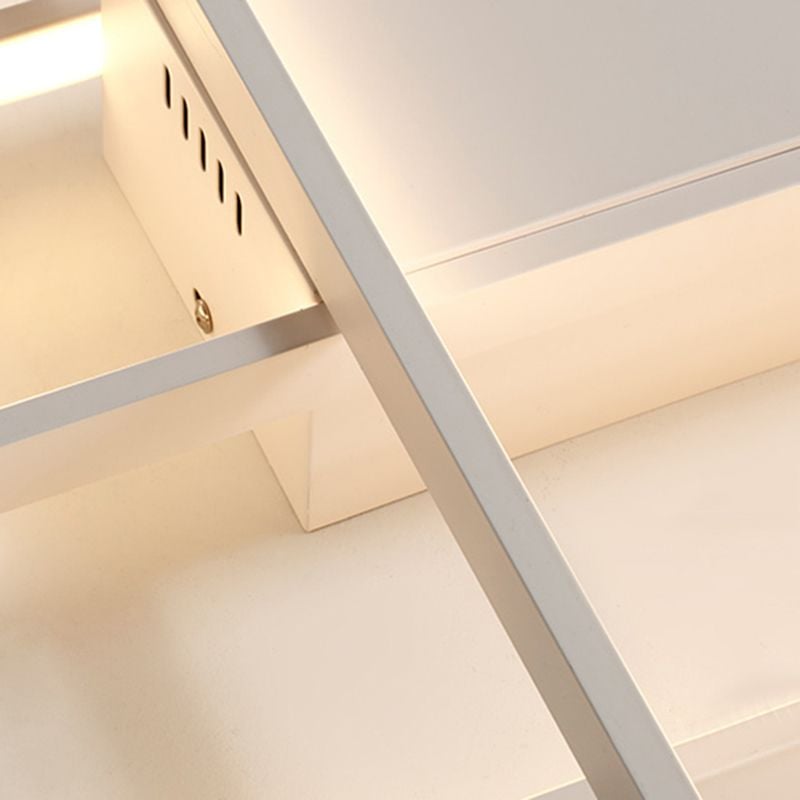 Bouvet Modern Metal Multi Rectangular Flush Mount Ceiling Light, Black/White - Lumpaz