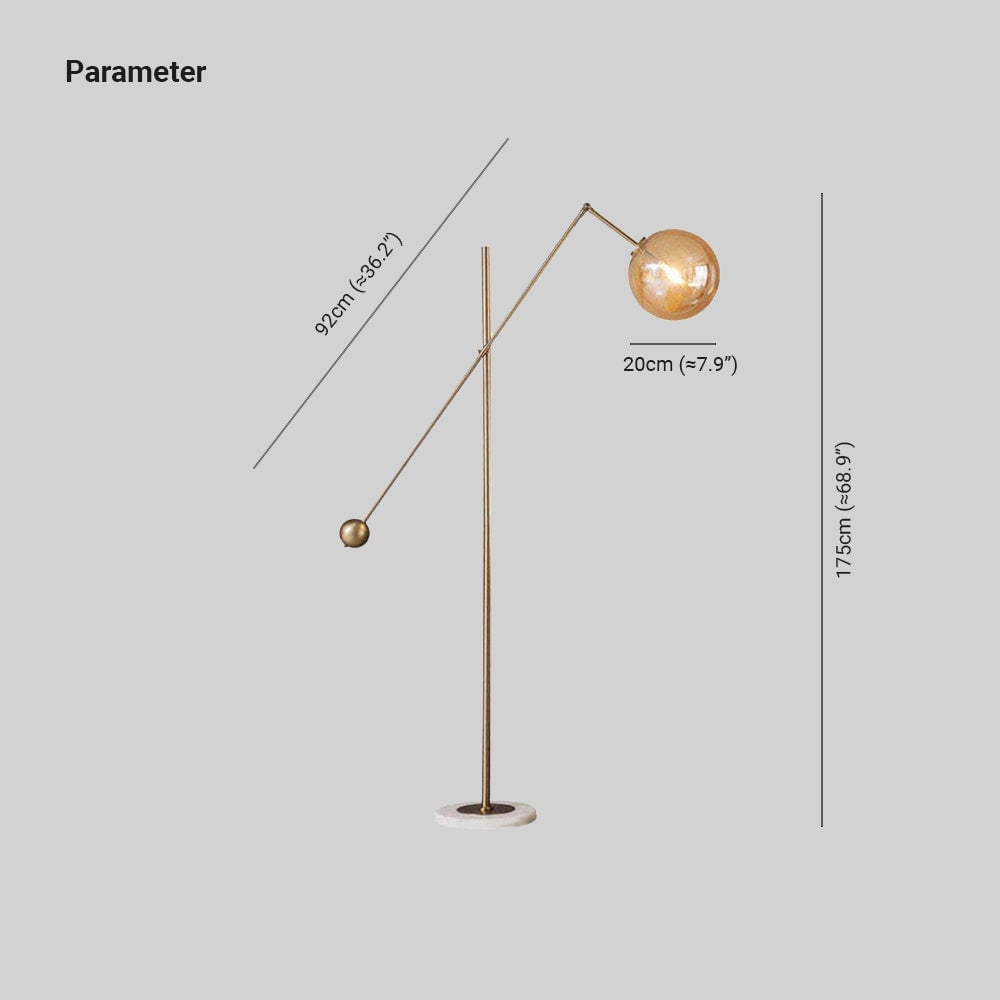 Valentina Artistic Geometric Arc Metal Floor Lamp Black/Blue - Lumpaz