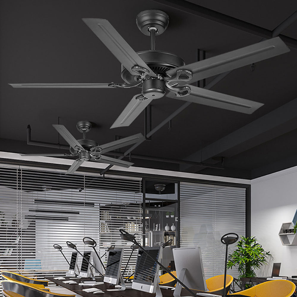 Alessio 5-Blade Industrial  DC Ceiling Fan, Black, Summer, 51'' - Lumpaz