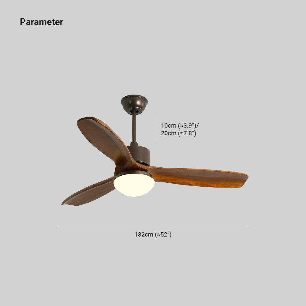 Haydn 3-Blade Modern DC Ceiling Fan, 2 Color, Metal & Wood, 52'' - Lumpaz