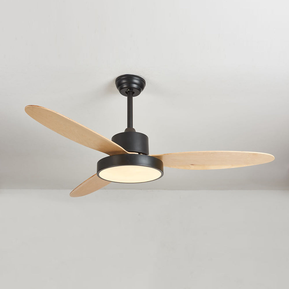 Haydn 3-Blade White & Black DC Ceiling Fan Light, Summer, 39.4''/47.2''/51.2'' - Lumpaz