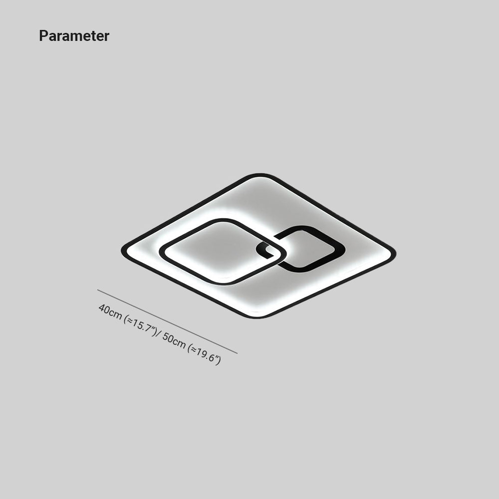 Lacey Linear Square Black Flush Mount Ceiling Light - Lumpaz