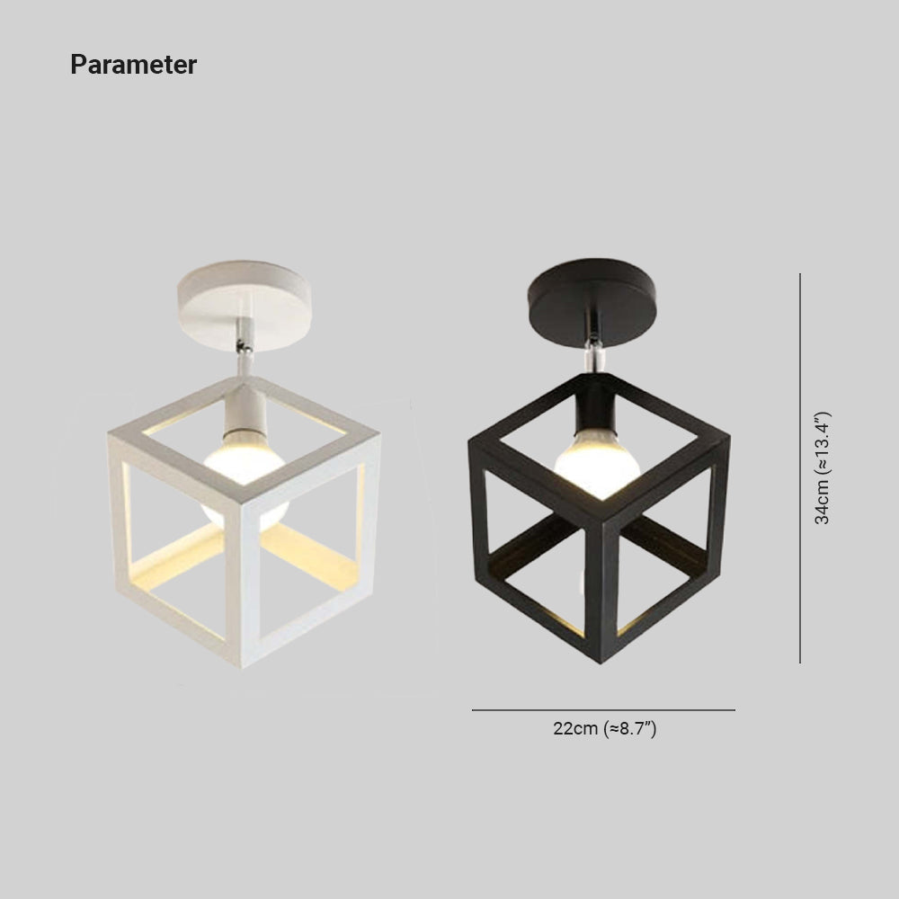 Herbert Modern Nordic Metal LED Flush Mount Ceiling Light, Black/White - Lumpaz