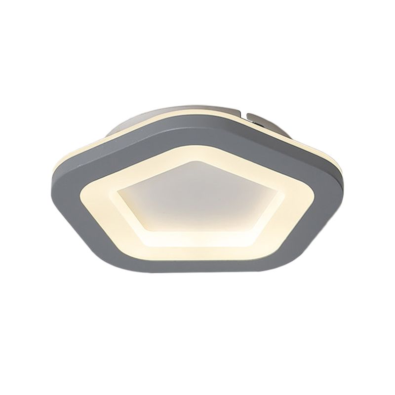 Quinn Modern Flower Metal Flush Mount Ceiling Light, Gray - Lumpaz