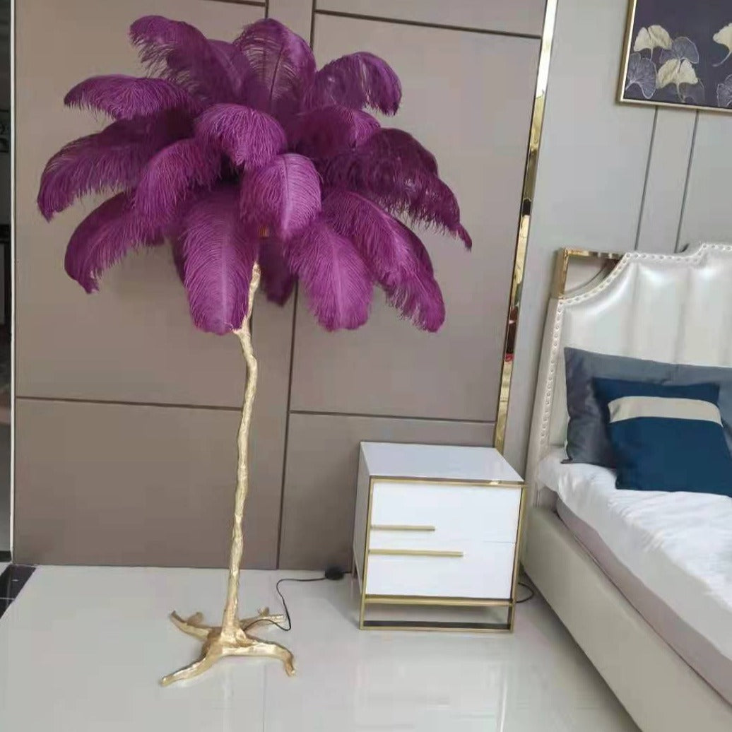 O'Moore Nordic Luxury Unique Ostrich Feather Floor Lamp/Table Lamp - Lumpaz