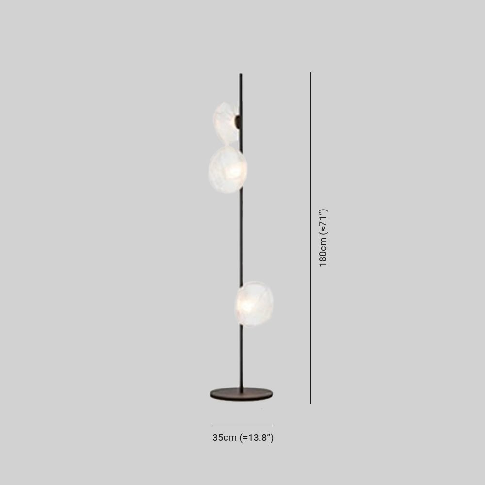 Byers Luxury Flower Metal/Glass Floor Lamp, Black/Gold/Gray - Lumpaz