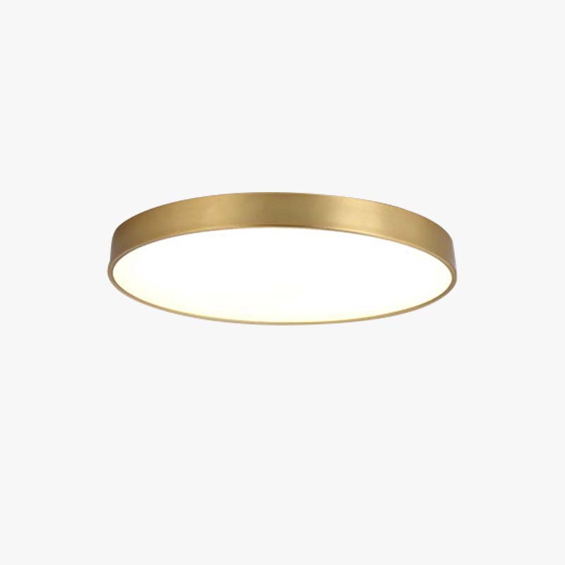 Quinn Nordic LED Gold Round Flush Mount Ceiling Light, Metal&Acrylic - Lumpaz